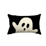 coussin halloween blanc orange citrouilles fantômes doux épais décoration festive