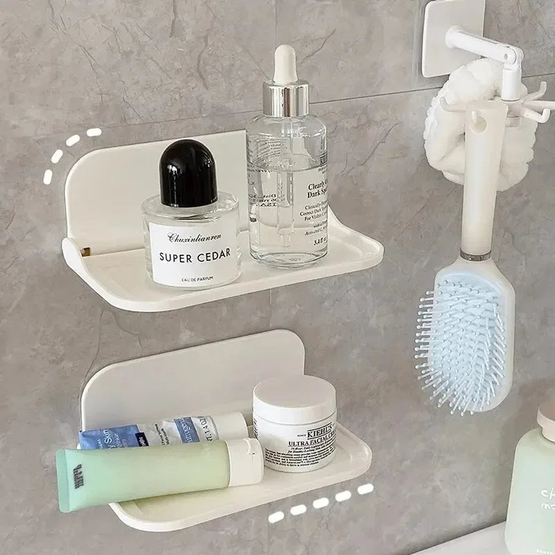 support rangement adhésif étagère pliante murale blanche moderne salle bain.storage lunettes montre téléphone cosmétiques