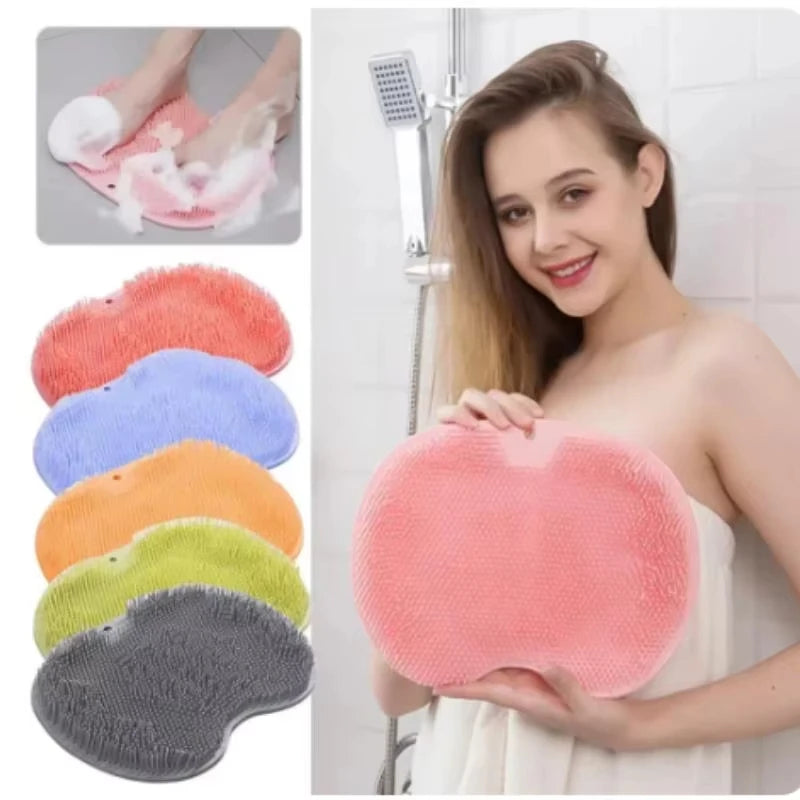 tapis bain texturé picots moderne rose bleu orange gris bassine pieds serviette