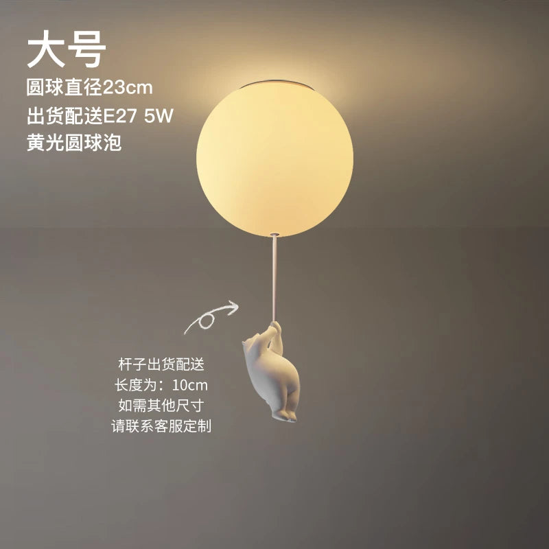 lampe suspendue ours blanc moderne boules lumineuses éclairage quotidien résine acrylique