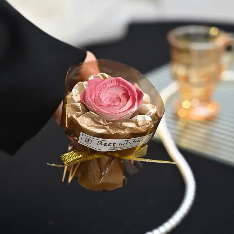 bouquet artificiel fleurs rose blanc violet bleu marron clair classique ruban decoration maison fete