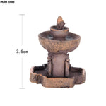 fontaine miniature résine marron gris texture vieillie artisanal paysagiste décoration maison bricolage rustic