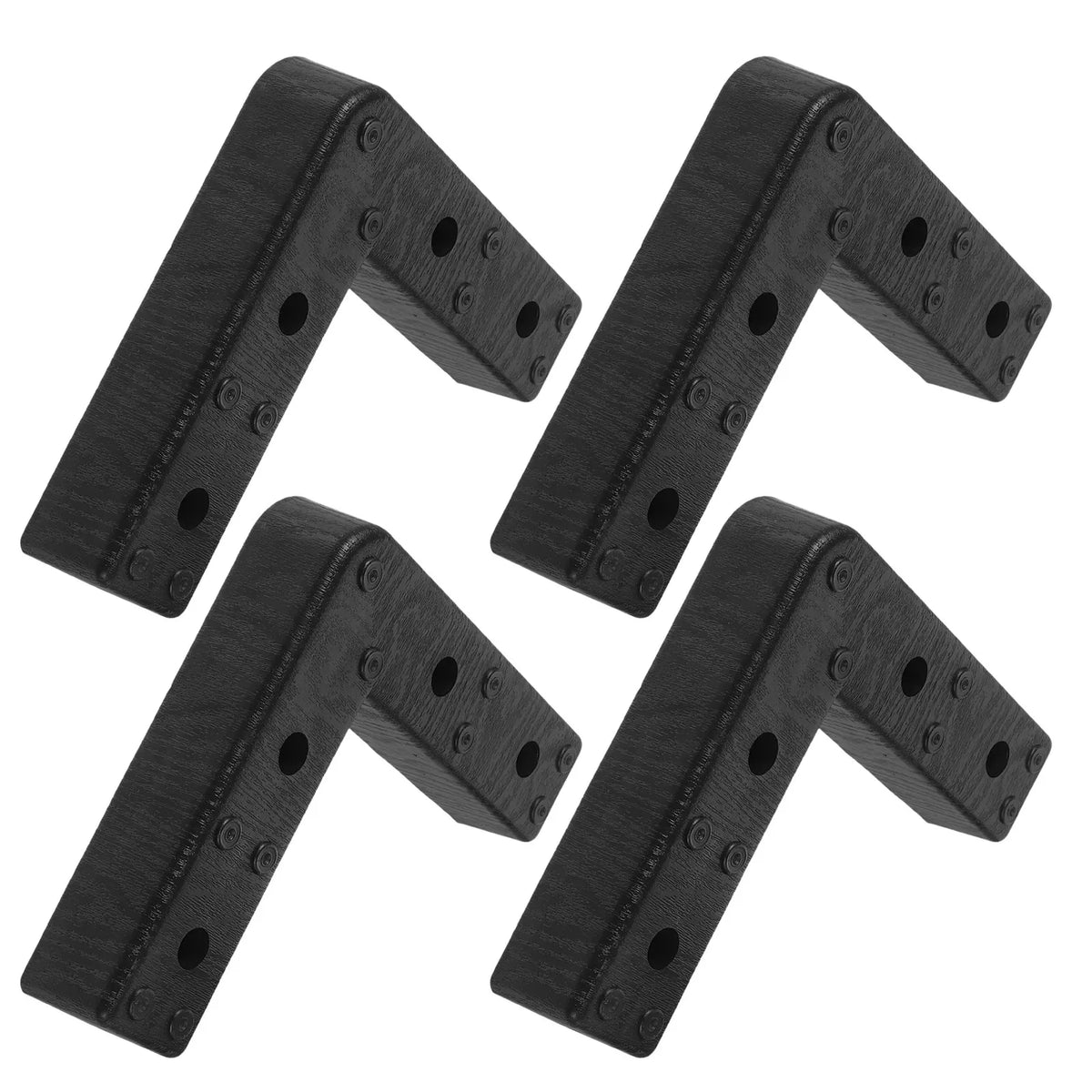 supports d'angle meubles noir industriels modernes trous vis rehausseurs pieds plastique lot quatre