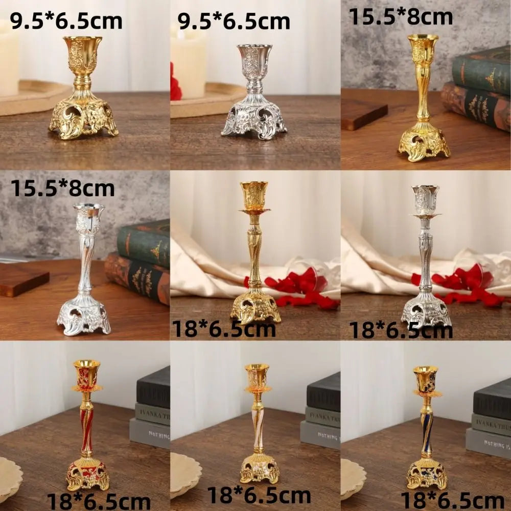 bougeoirs or argent ornements floraux classique baroque décoration intérieure support bougie nouveau post moderne