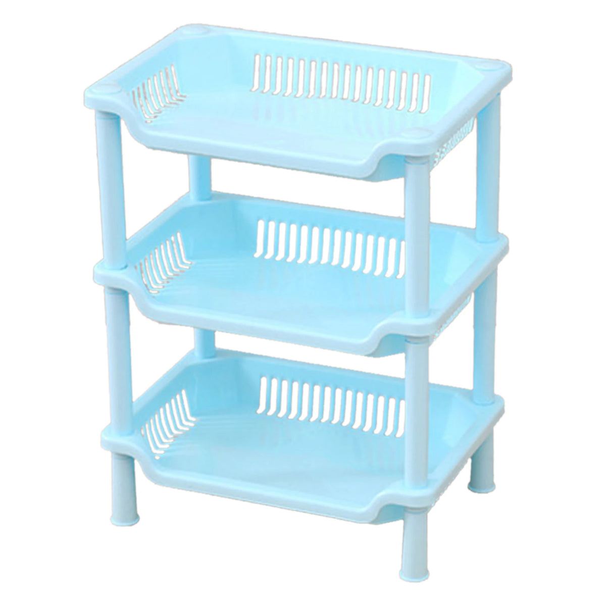 étagère modulaire salle bain niveaux rangement moderne réutilisable plastique sans BPA rose bleu vert