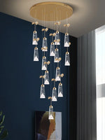 suspension lumineuse ornementale moderne 12 25 lumières pierre verre marbré or blanc noir