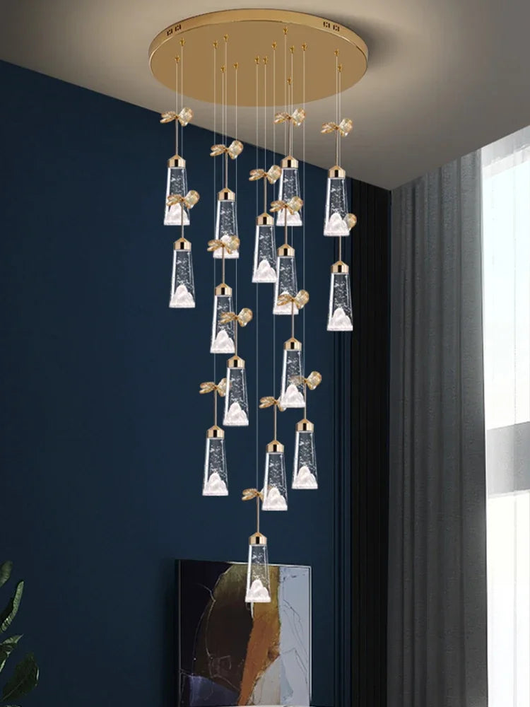 suspension lumineuse ornementale moderne 12 25 lumières pierre verre marbré or blanc noir