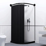 rideau douche moderne rayures verticales beige gris noir opacité crochet tufté polyester