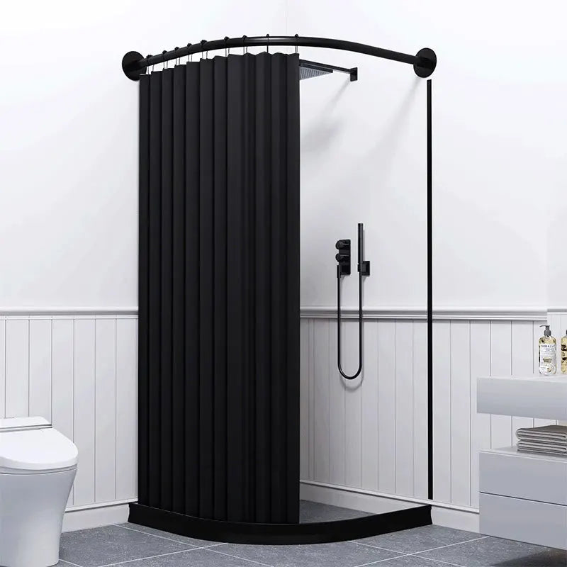 rideau douche moderne rayures verticales beige gris noir opacité crochet tufté polyester