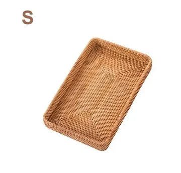 corbeille marron clair tressée traditionnelle respectueuse environnement stockage portable rotin multifonctionnelle domestique hotelière serviettes