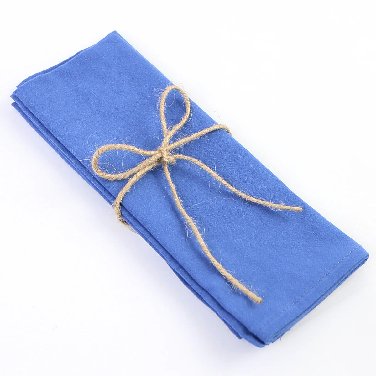 lot 12 serviettes coton table clips dorés couleur bleu clair