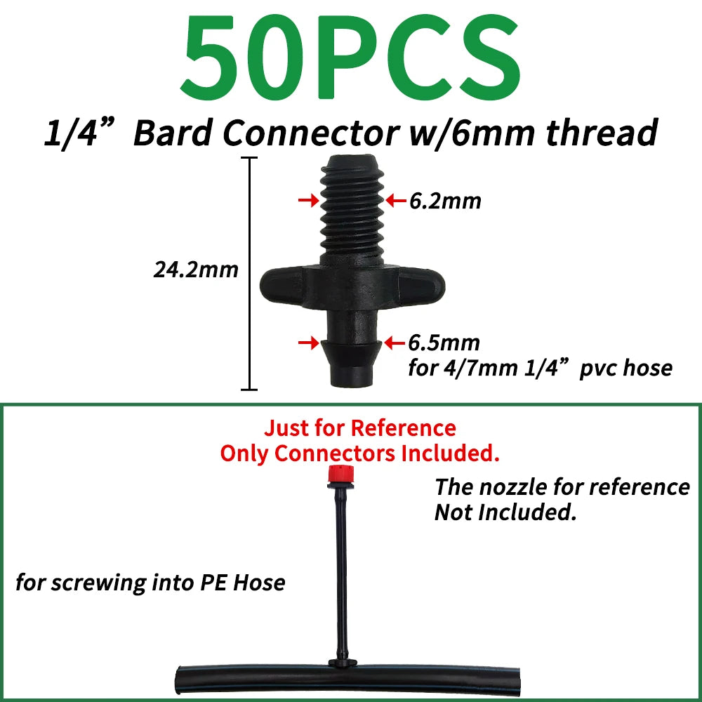 connecteurs arrosage gouttelettes noir adhésifs plastique robustes jardin pot fleurs 47mm