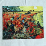 tissu coton lin hand dyed peinture huile van gogh rapide respirant craft scrapbooking patchwork