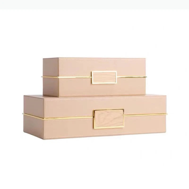 boîtes bijoux cuir gris élégantes fixation dorée rangement coiffeuse opaques