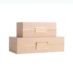 boîtes bijoux cuir gris élégantes fixation dorée rangement coiffeuse opaques