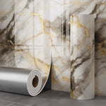 papier peint adhésif vinyle marbré gris blanc effet 3d mur cuisine salle bain