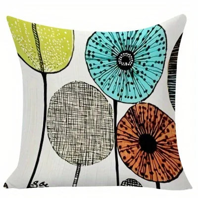 taies d'oreiller modernes fleurs stylisées polyester peacheskin 40x40cm 45x45cm 50x50cm 60x60cm