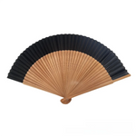 éventail pliant bambou tissu noir beige rayures géométrique classique tassel summer dance deco