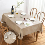 nappe table imperméable beige texture lin classique réutilisable extérieur mariage festive
