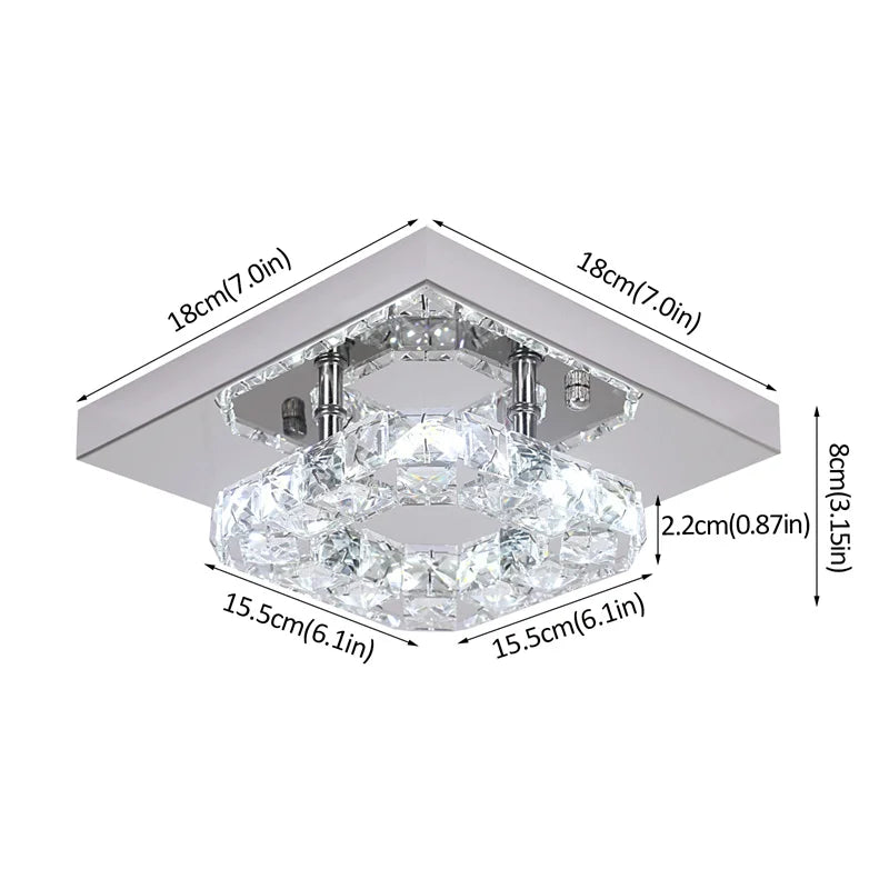 lampe étoile cristal led moderne transparent noire blanche