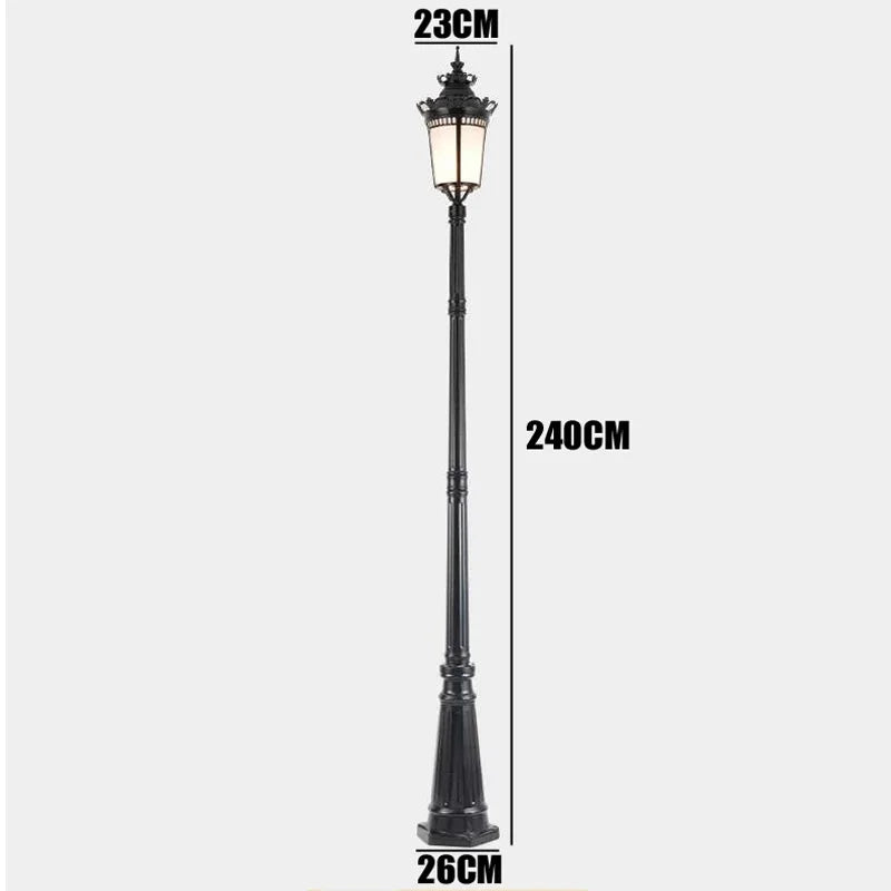 lumière rue extérieure moderne or ornements classique ip65 led e27 noir aluminium