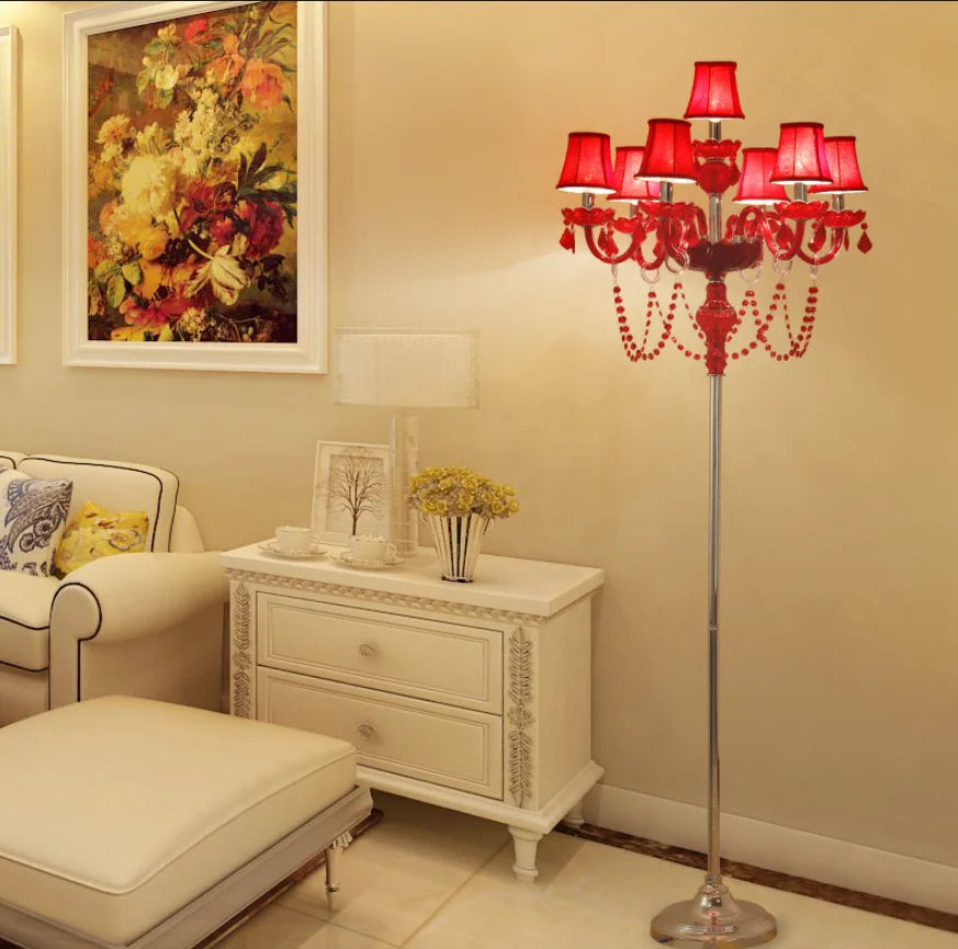 lampe table cristal transparent doré élégante baroque luxueuse chambre coucher led interrupteur bouton