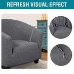 fauteuil moderne housse polyester jacquard gris élégants boutons protection salon automne hiver