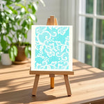 pochoir floral découpé artisanal blanc décoration papier bois meubles tissu 25cm 10cm