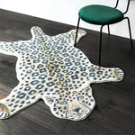 tapis imprimé léopard moderne rose blanc bleu noir cuisine salle bain antidérapant imperméable