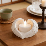 bougeoir forme coeur ailes ange decoration blanche spirituelle zen maison chambre