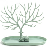 présentoir bijoux arbre branches cerf rose vert blanc moderne minimaliste rangement bijoux