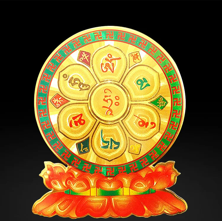décoration murale feng shui symboles religieux or vert rouge adhésif traditionnelle sécurite bénédiction chambre