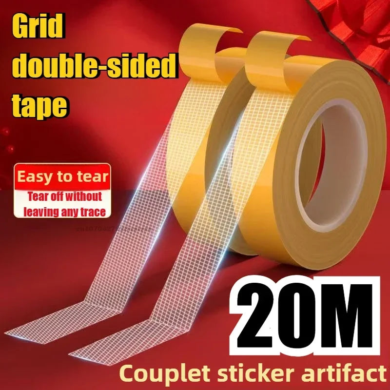 ruban adhésif double face jaune blanc moderne 20m adhésif fort grille transparent plomberie bricolage