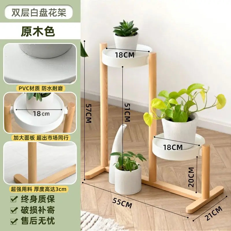 présentoir plantes bois moderne multi niveaux blanc gris boises pots fleursintérieur