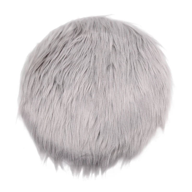 coussin rond fourrure laine polyester coton moderne blanc rose violet noir beige gris