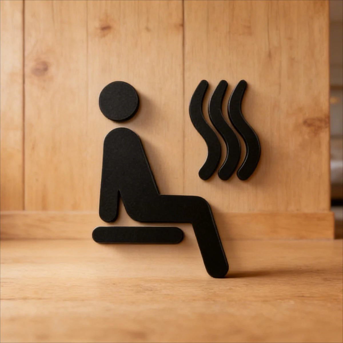 autocollant 3d symbole toilettes noir acrylique minimaliste salle bains décoration porte étanche sans visibilité