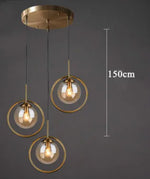 suspension or transparent moderne lampe pendentif verre boule chambre salon étude hall