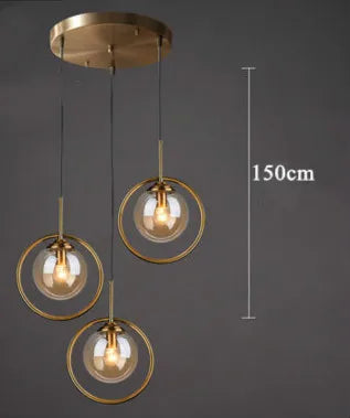 suspension or transparent moderne lampe pendentif verre boule chambre salon étude hall