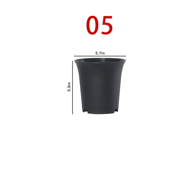 pots fleurs noirs modernes plastique plateau différentes tailles jardinage durable