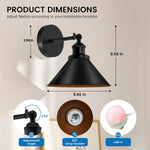 applique murale industrielle led rechargeable noir cuivre éclairage quotidien temporisation télécommande 15 couleursRGBOptimal