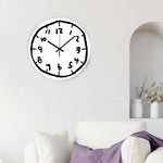 horloge murale moderne noire blanche dessin trait minimaliste chambre salon decoration art muet