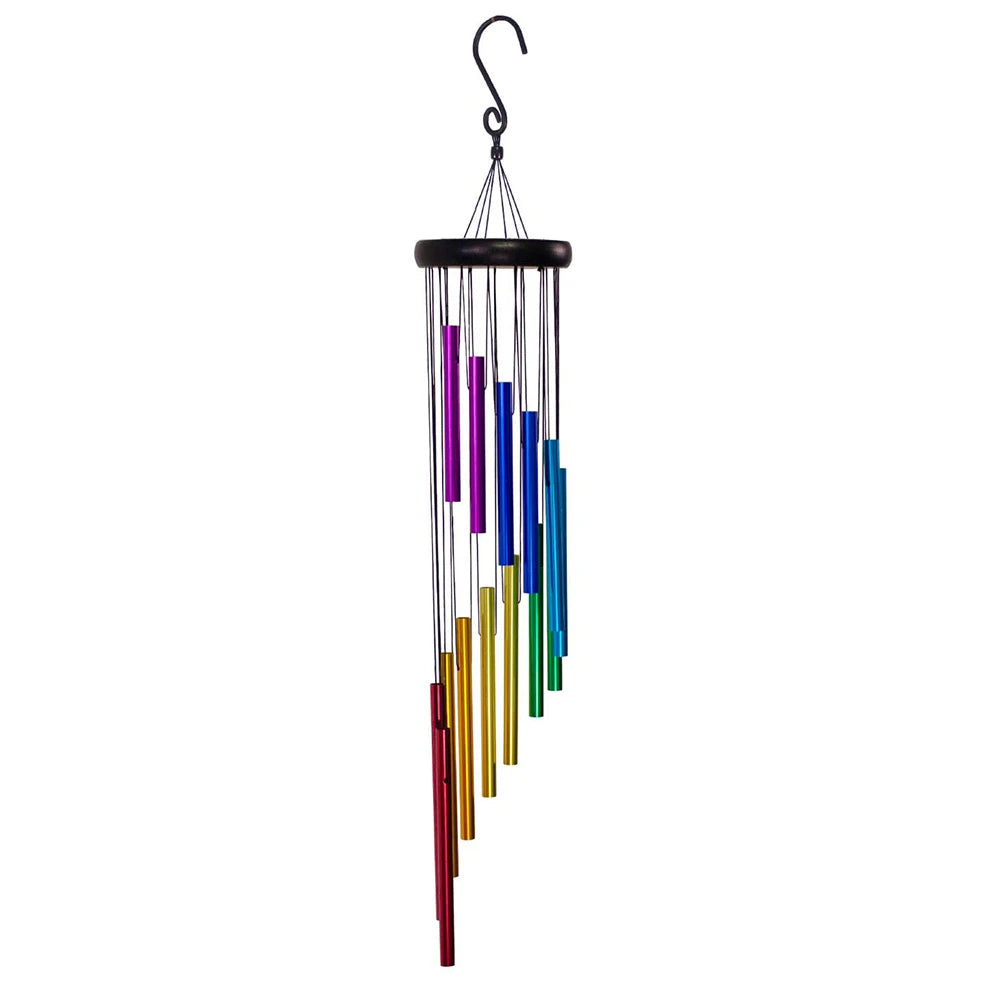carillon éolien musical multicolore moderne cloches rondes crochet métallique apaisant relaxation méditationextérieurcoration