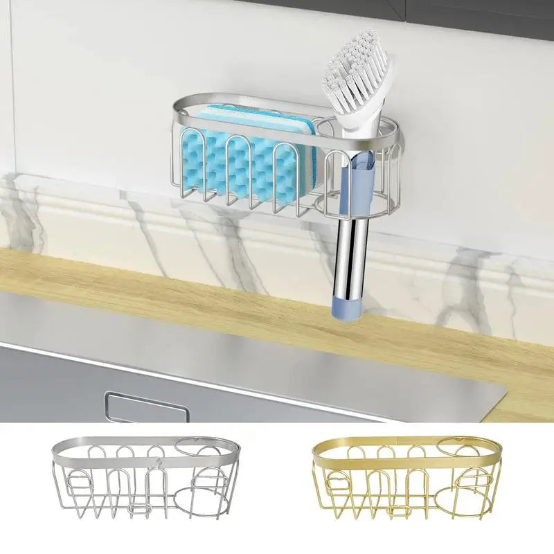 porte savon adhésif contemporain or argent bleu clair 20cm 7.5cm supports