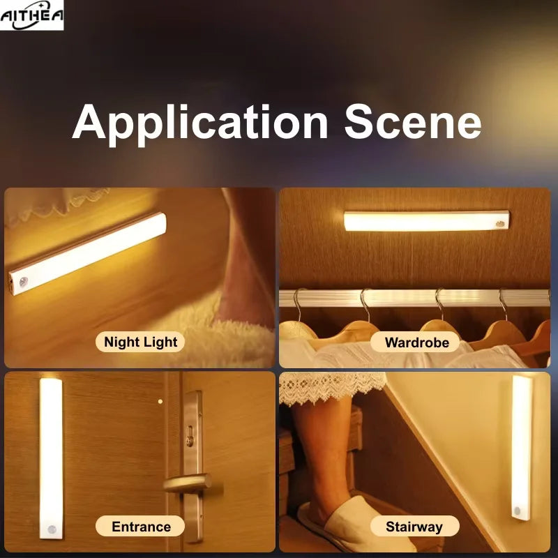 lampe mouvement pir rechargeable usb blanc moderne minimaliste adhésif indicateur charge capteur commutateur 10cm