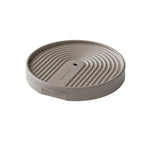 support plante roulettes collecte eau moderne gris clair rayures concentriquesversibleintérieur