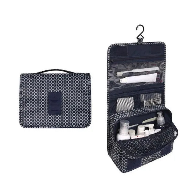 sac toilette voyage crochet suspension poignée rangement cosmétiques salle bain