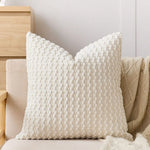 citrouilles noires halloween coussin housse orange fluffy faux duvet zippée soft deco