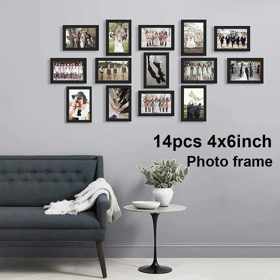 cadres photo noirs contemporains bois mat 4x6 pouces multi cadre decoration maison famille affiches