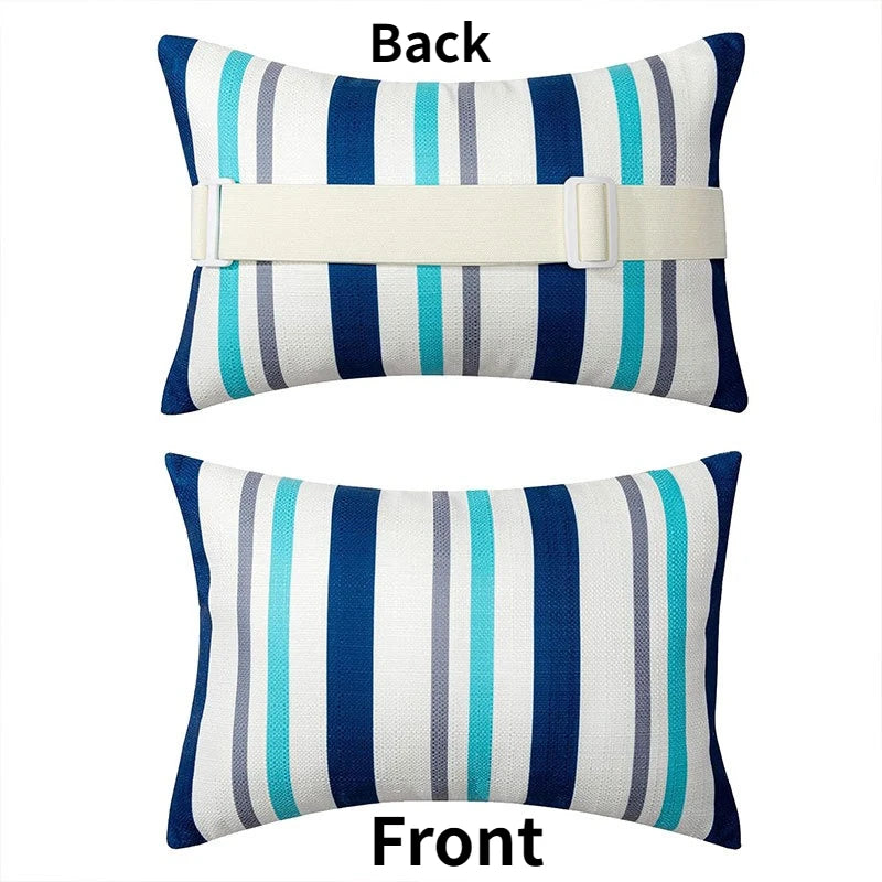 coussin moderne polypropylene rectangle blanc rayures utilisation décoration voiture 28x40cm imprimé nordique