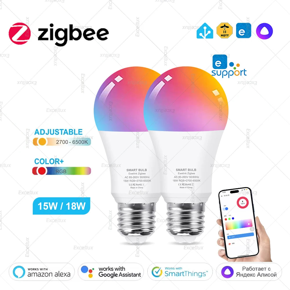 ampoule led intelligente e27 rgb blanc 15w 18w moderne